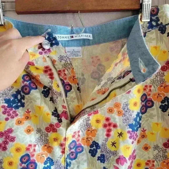 Tommy Hilfiger Floral Skirt Womens Size 8 Back Pocket Knee Length Boho Style - Picture 6 of 11